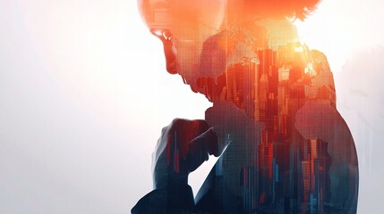 Poster - Financial Consultant Reflecting on Market Trends and Data Analytics