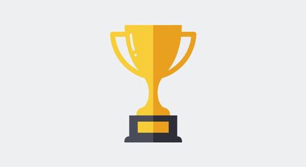 Poster - Golden trophy icon on white background symbolizing success achievement and victory in competitions and awards
