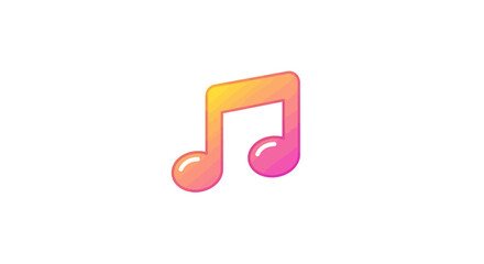 Poster - Gradient musical note icon on white background for music apps and creative projects