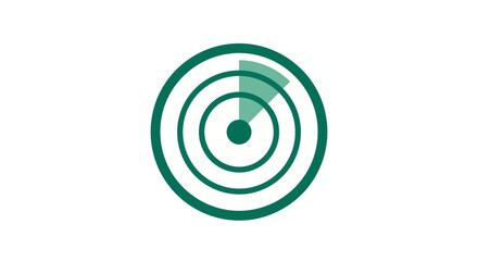 Poster - Green radar screen with scan sweep detecting signal concept graphic design with circular rings representing technology and exploration in a modern world