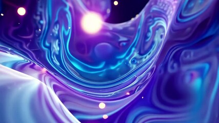 Poster - Ripples of vibrant energy flow through a neon-infused liquid realm, creating mesmerizing patterns that dance across the surface in a spellbinding display of color and light