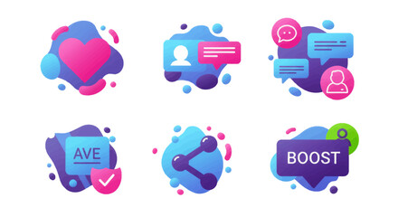 Poster - Modern social media icons set features vibrant graphic elements for marketing and communication in a dynamic and engaging design perfect for digital platforms