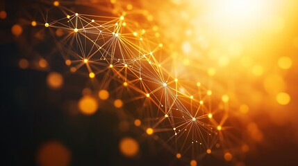 Aufkleber - Technology background with AI motifs, large simple shapes, light reflections, sun flare from left, minimalistic