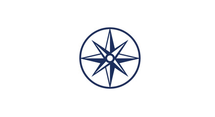 Poster - Nautical compass rose in navy blue evokes navigation and adventure for travel planning and design projects