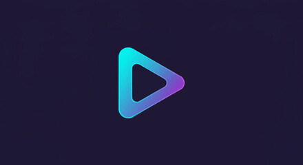 Poster - Play button icon with modern gradient effect on dark background ideal for multimedia presentations and creative projects