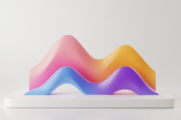 Poster - 3d graph icon on white background