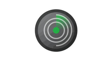 Poster - Radar screen displaying a green scan with concentric circles on a gray background symbolizing detection and search operations