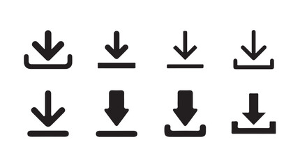 Fototapete - Download and upload icon vector. symbol, sign. Download icon files. Software download icon . Web icon set . Icons collection. Vector illustration eps 10.