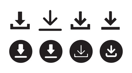 Fototapete - Download button icon set. Arrow download symbols. Save or upload file.download button Collection, Vector illustration eps 10.
