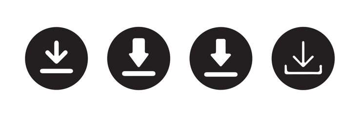 Fototapete - Download and upload icon buttons set. save file icon, import data storage icon button. vector illustration eps 10.