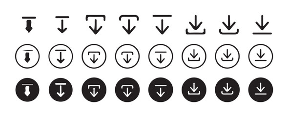 Fototapete - Download icon set. Download button Collection.simple download icon isolated on white background. download sign and symbol. Vector illustration eps 10.