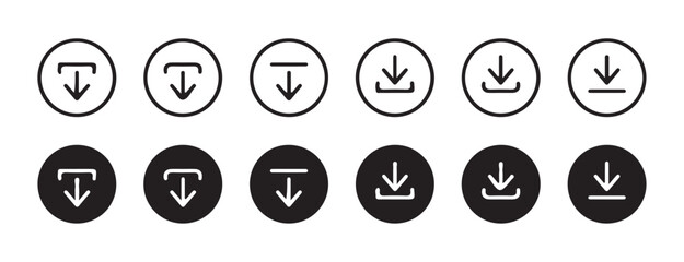 Fototapete - Download icon set. Download button Collection.simple download icon isolated on white background. download sign and symbol. Vector illustration eps 10.