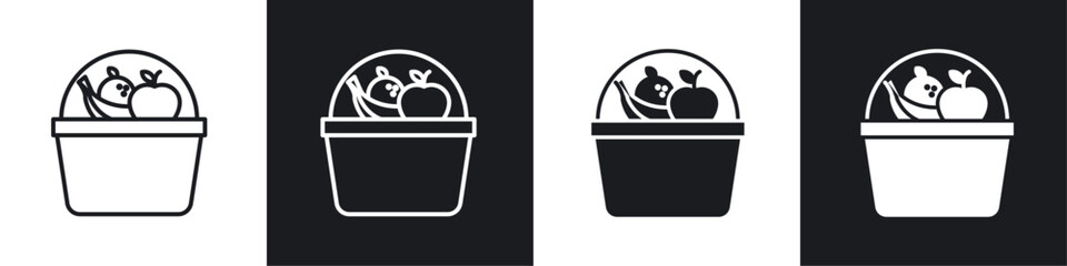 Aufkleber - Fruit basket icon sign and symbol vector design