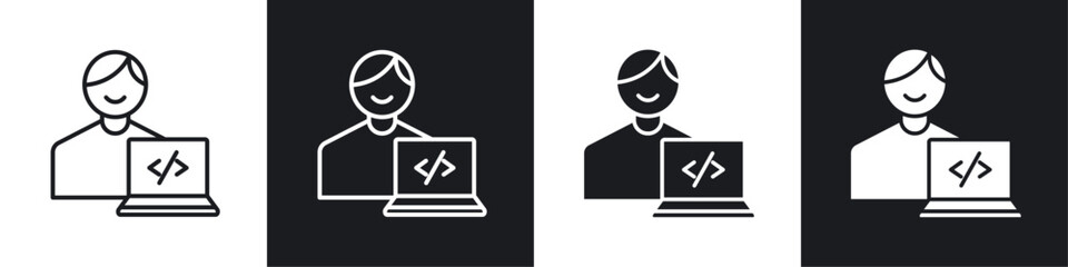 programmer icon sign and symbol vector design