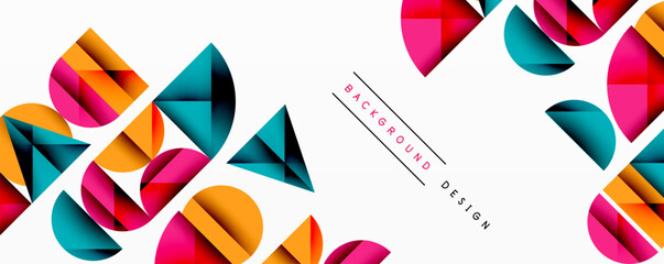 Poster - Abstract geometric shapes overlap, creating vibrant colorful design. Modern style, suitable for backgrounds, presentations.