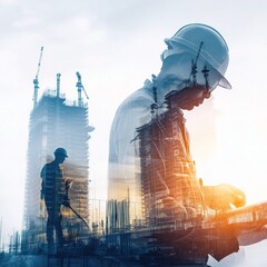 Poster - Future Building Construction Engineering Project with Workers