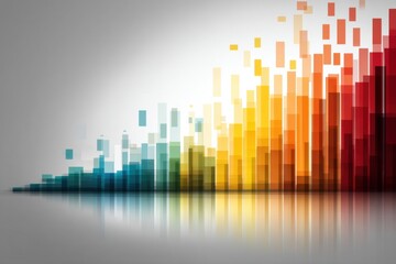 Fototapete - Conceptual Graphic Illustrating Growth Through Timeline Transformation Into Bar Chart
