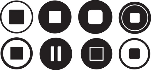 Printable vector illustration of stop button icon
