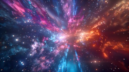 Wall Mural - a colorful explosion of stars and galaxies