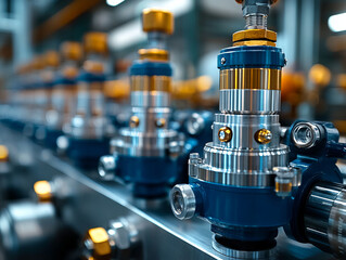 Poster - High pressure hydraulic system components with precision engineering and metallic finish