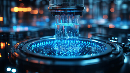 Poster - Conceptual AI driven water purification system showcasing advanced technology and sustainability