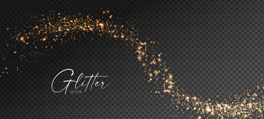 Wall Mural - gold glitter transparent effect. elegant luxury gold dust. shining light effect. golden dust