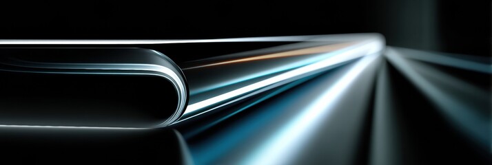 Leinwandbilder - Detailed View of Edge Screen Curves Showcasing Ambient Reflection in a Modern Design