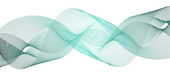 Aufkleber - Abstract colorful glowing wave curved lines background. Frequency sound wave lines and technology curve lines. Wavy banner, template design. Flowing line wave pattern .