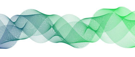 Fototapete - Abstract colorful glowing wave curved lines background. Frequency sound wave lines and technology curve lines. Wavy banner, template design. Flowing line wave pattern .
