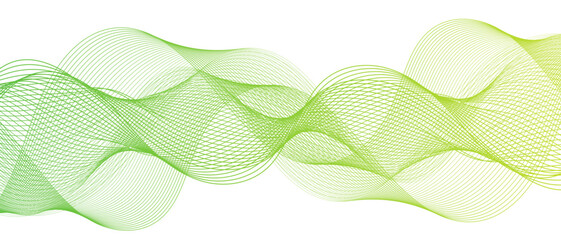 Fototapete - Abstract colorful glowing wave curved lines background. Frequency sound wave lines and technology curve lines. Wavy banner, template design. Flowing line wave pattern .