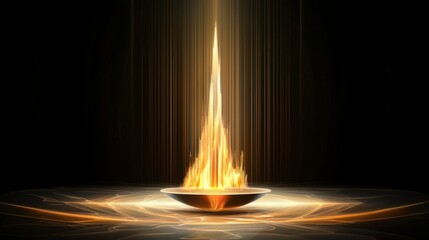 Poster - Abstract flame background, orange fire licking upward on dark texture