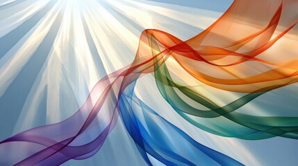 Poster - Bright and soft rainbow-inspired abstract background, pastel lighting