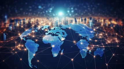 Wall Mural - logistics international delivery concept, world map with logistic network distribution on background