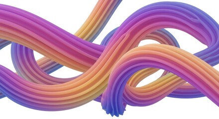 Poster - Abstract multicolored wavy lines with gradient effect on a white background art design
