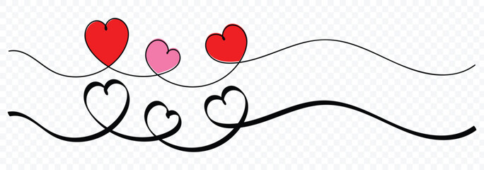 Heart one line drawing symbol of love. Heart line drawing ribbon in vector doodle sketch. Wedding, Valentine day love heart scribble line. Heart continuous one line drawing. Vector illustrator