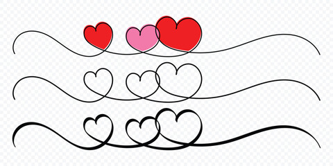 One line drawing heart isolated on white background. Abstract love symbol. Love symbol. Valentines day concept line art drawing vector illustration.