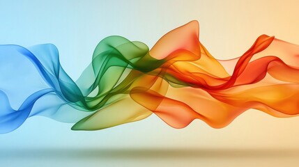 Poster - Vivid rainbow color flow in abstract design with soft transitions