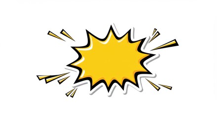 Poster - A yellow burst with black outline and small yellow triangles on a white background design element