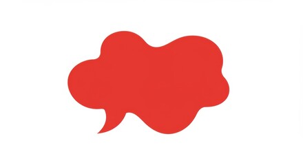 Fototapete - A simple red speech bubble with a unique shape on a plain white background illustration design