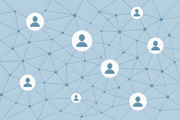 Poster - Digital Network of human resources: An abstract illustration showcases the interconnectedness of digital networks, depicting individuals linked by nodes, representing collaboration, and unity.