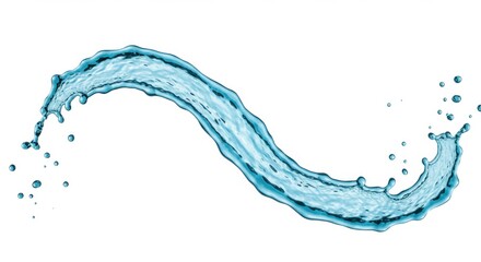 Poster - A dynamic water splash with ripples and droplets against a clean white background showcasing movement
