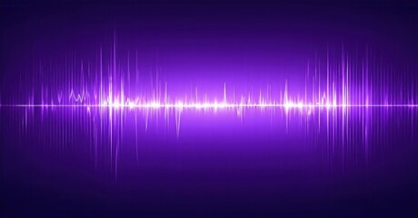 Fototapete - Bright purple waveform visualization. Represents sound, energy, data, or digital signal patterns. Abstract background texture.