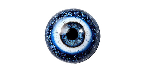 Poster - Blue Glass Eye With Glittering Surface. Symbolizes Vision, Perception, And Artistic Design Isolated On Transparent Background