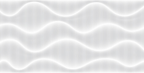 Poster - Abstract geometric background with wavy vertical lines. Intersecting flowing gradient transitions on white background.