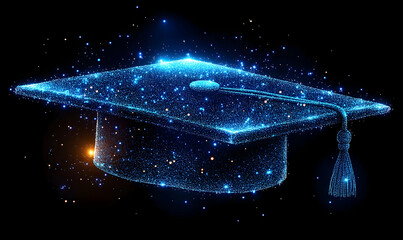 Poster - Digital graduation cap illustration