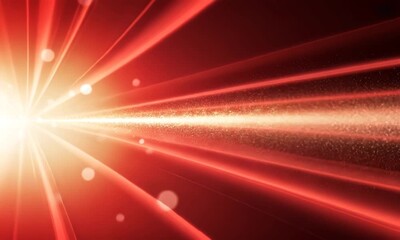 Poster - Radiant Crimson Energy Streams with Sparkling Particles Abstract Background