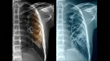 Poster - X-ray Scan Animation Reveals Smoking Damage to Lungs in Clean and Technical Layout