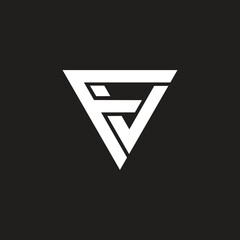 Poster - Creative letter FV logo design vector template and triangle shape.