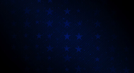 Poster - Stars repeating pattern with diagonal lines, abstract dark blue gradient background for patriotic themes, celebrations, and digital design