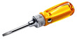 © yeewa - Tool of Precision: The image focuses on a close-up of a flathead screwdriver, its vibrant yellow handle contrasting with the metallic blade, demonstrating a sharp, effective tool.